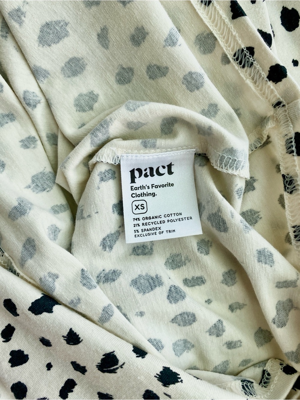 *LIKE NEW* Pact Organic Cotton-blend Midi Wrap Dress with Black Spot Print - Picture 4 of 4